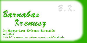barnabas krenusz business card