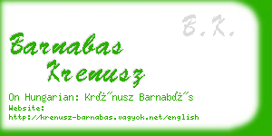 barnabas krenusz business card